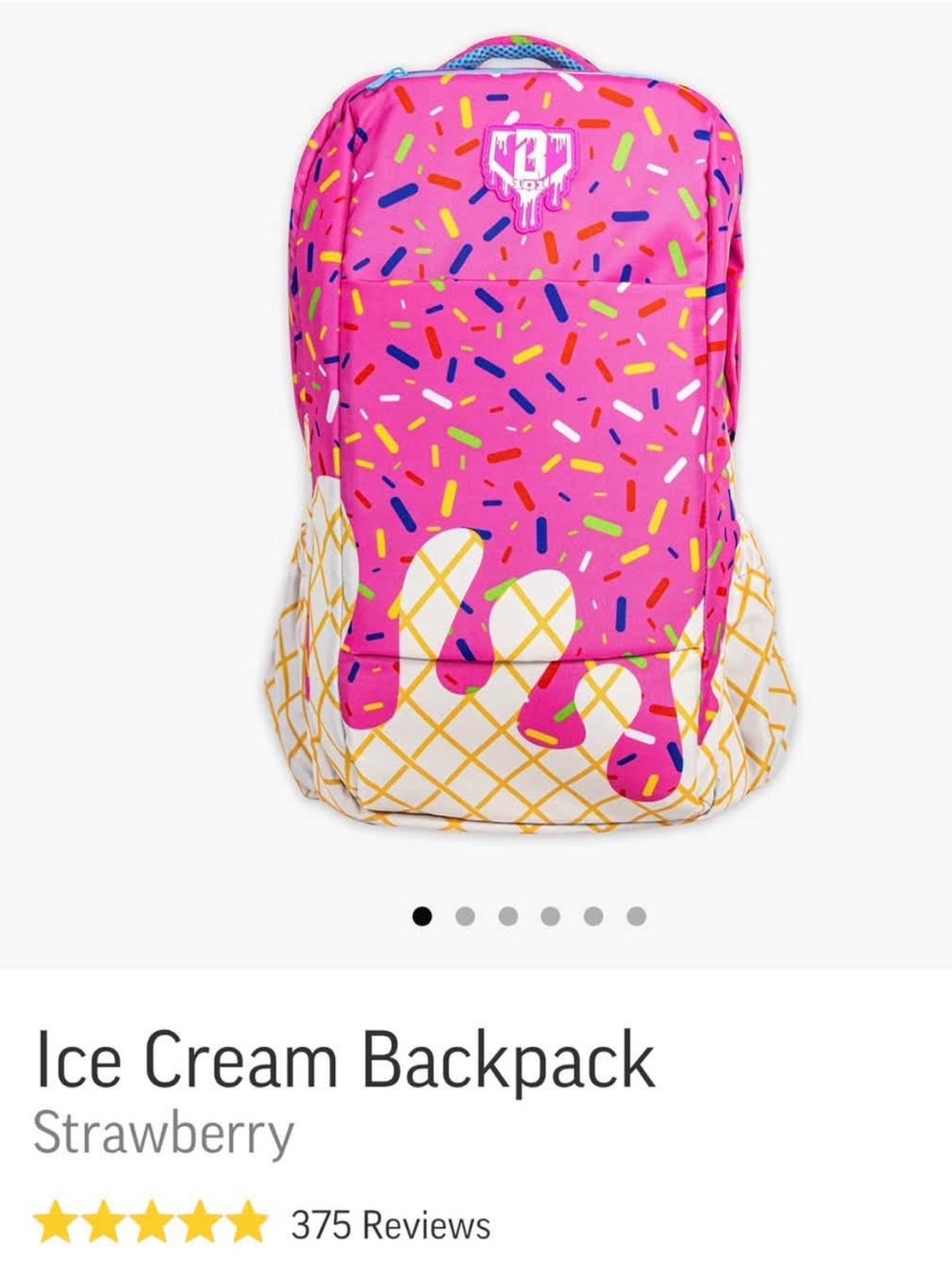 Strawberry Sprinkle Kids Backpack by